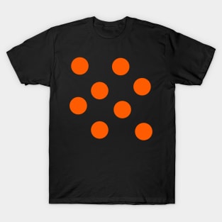 Orange on Black Polka Dots T-Shirt